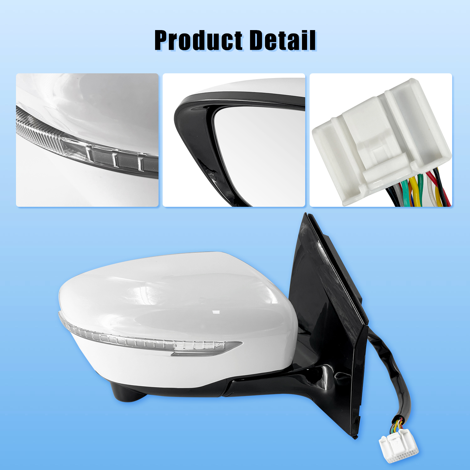 13 Pins Left Drive Side Door Mirror for Nissan Murano 2.5L 3.5L 2016-2021 w/Camera Power Heated Signal Light Power Folding