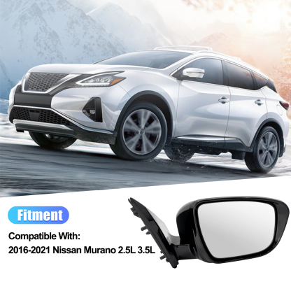 13 Pins Right Passenger Side Door Mirror for Nissan Murano 2.5L 3.5L 2016-2021 w/Camera Power Heated Signal Light Power Folding