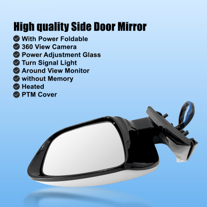 13 Pins Right Passenger Side Door Mirror for Nissan Murano 2.5L 3.5L 2016-2021 w/Camera Power Heated Signal Light Power Folding