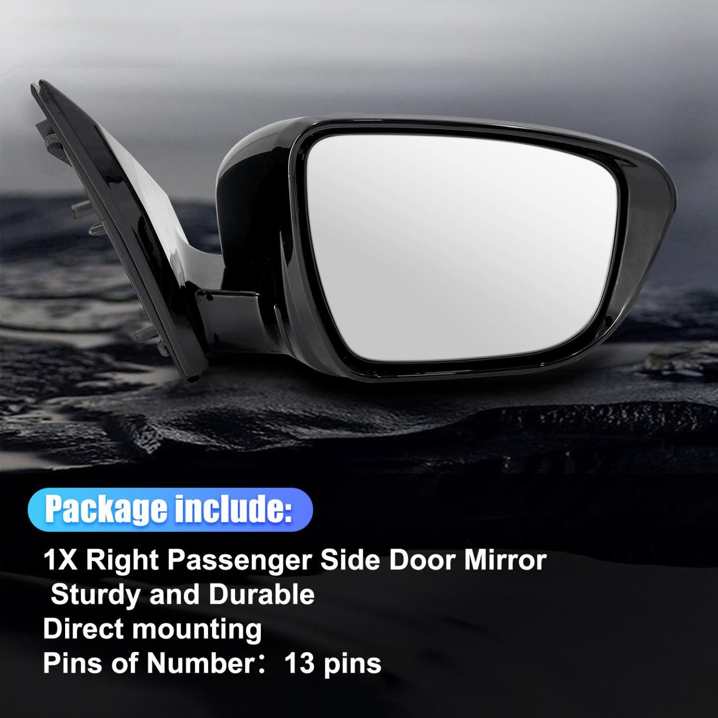 13 Pins Right Passenger Side Door Mirror for Nissan Murano 2.5L 3.5L 2016-2021 w/Camera Power Heated Signal Light Power Folding