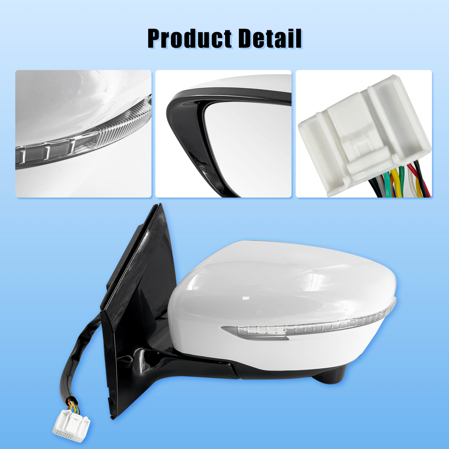 13 Pins Right Passenger Side Door Mirror for Nissan Murano 2.5L 3.5L 2016-2021 w/Camera Power Heated Signal Light Power Folding