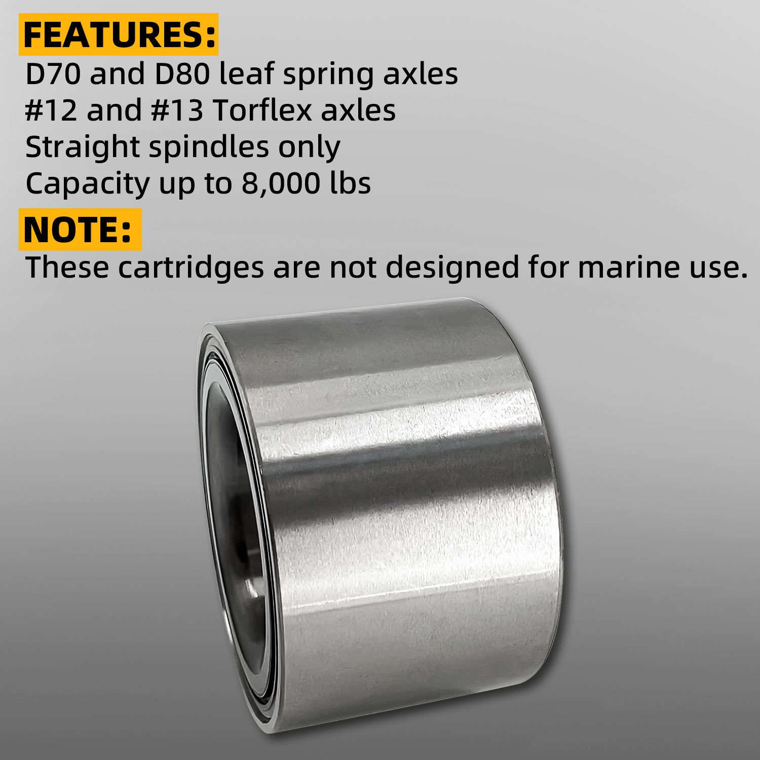 4Pcs 50mm Bearing Cartridge Fit for Dexter Trailer Axle, Fit for Nev-R-Lube Hubs, 7K 8K, T508454