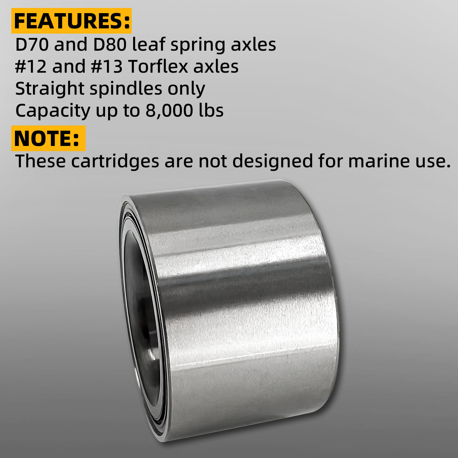4Pcs 50mm Bearing Cartridge Fit for Dexter Trailer Axle, Fit for Nev-R-Lube Hubs, 7K 8K, T508454