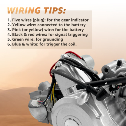 125CC Engine 4 Stroke Motor with 3-Speed Reverse Semi-Auto for Go Kart Dirt Bike ATV Pit Bike Buggy