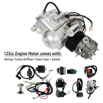 125CC Engine 4 Stroke Motor with 3-Speed Reverse Semi-Auto for Go Kart Dirt Bike ATV Pit Bike Buggy