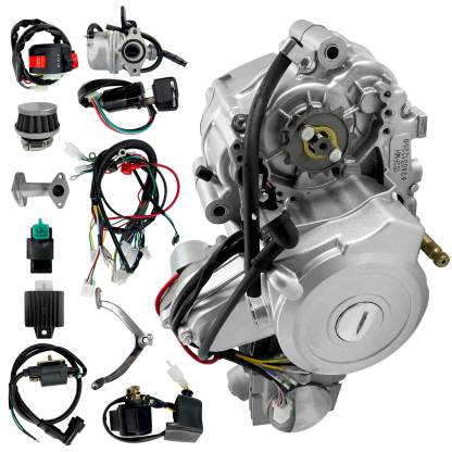 125CC Engine 4 Stroke Motor with 3-Speed Reverse Semi-Auto for Go Kart Dirt Bike ATV Pit Bike Buggy