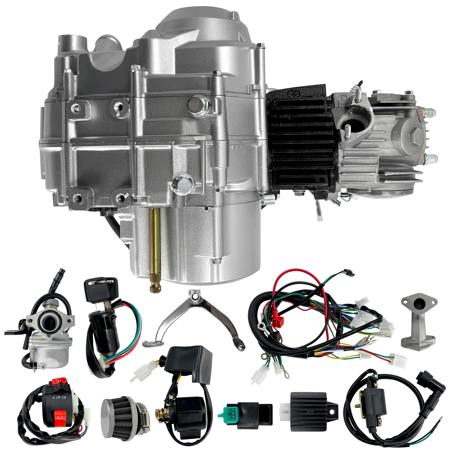 125CC Engine 4 Stroke Motor with 3-Speed Reverse Semi-Auto for Go Kart Dirt Bike ATV Pit Bike Buggy