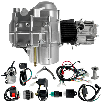 125CC Engine 4 Stroke Motor with 3-Speed Reverse Semi-Auto for Go Kart Dirt Bike ATV Pit Bike Buggy