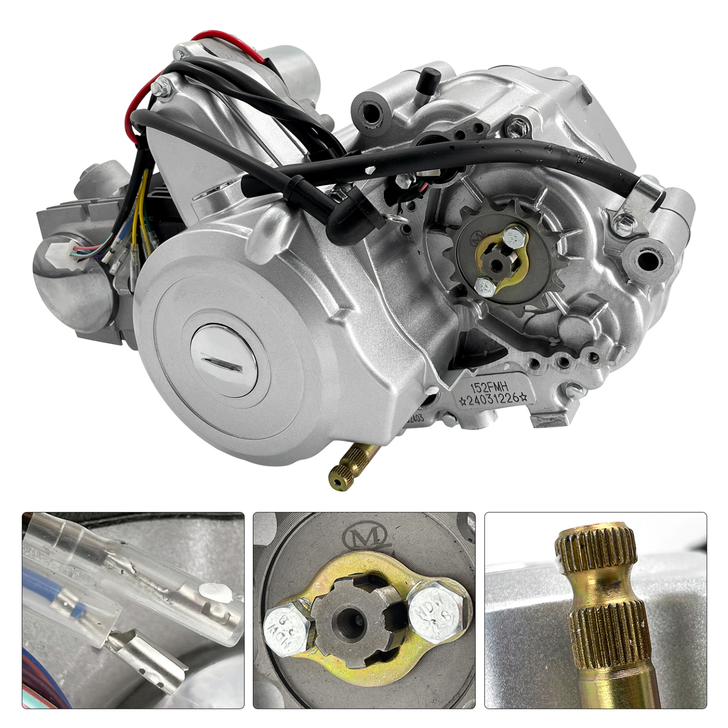 125CC Engine 4 Stroke Motor with 3-Speed Reverse Semi-Auto for Go Kart Dirt Bike ATV Pit Bike Buggy