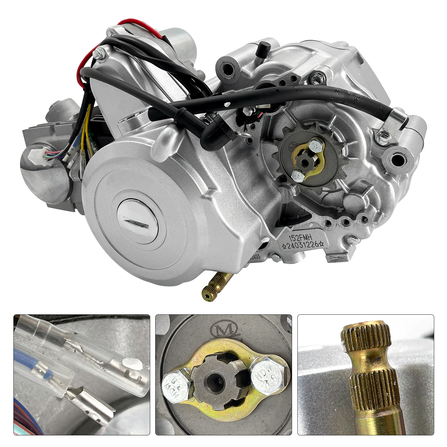 125CC Engine 4 Stroke Motor with 3-Speed Reverse Semi-Auto for Go Kart Dirt Bike ATV Pit Bike Buggy