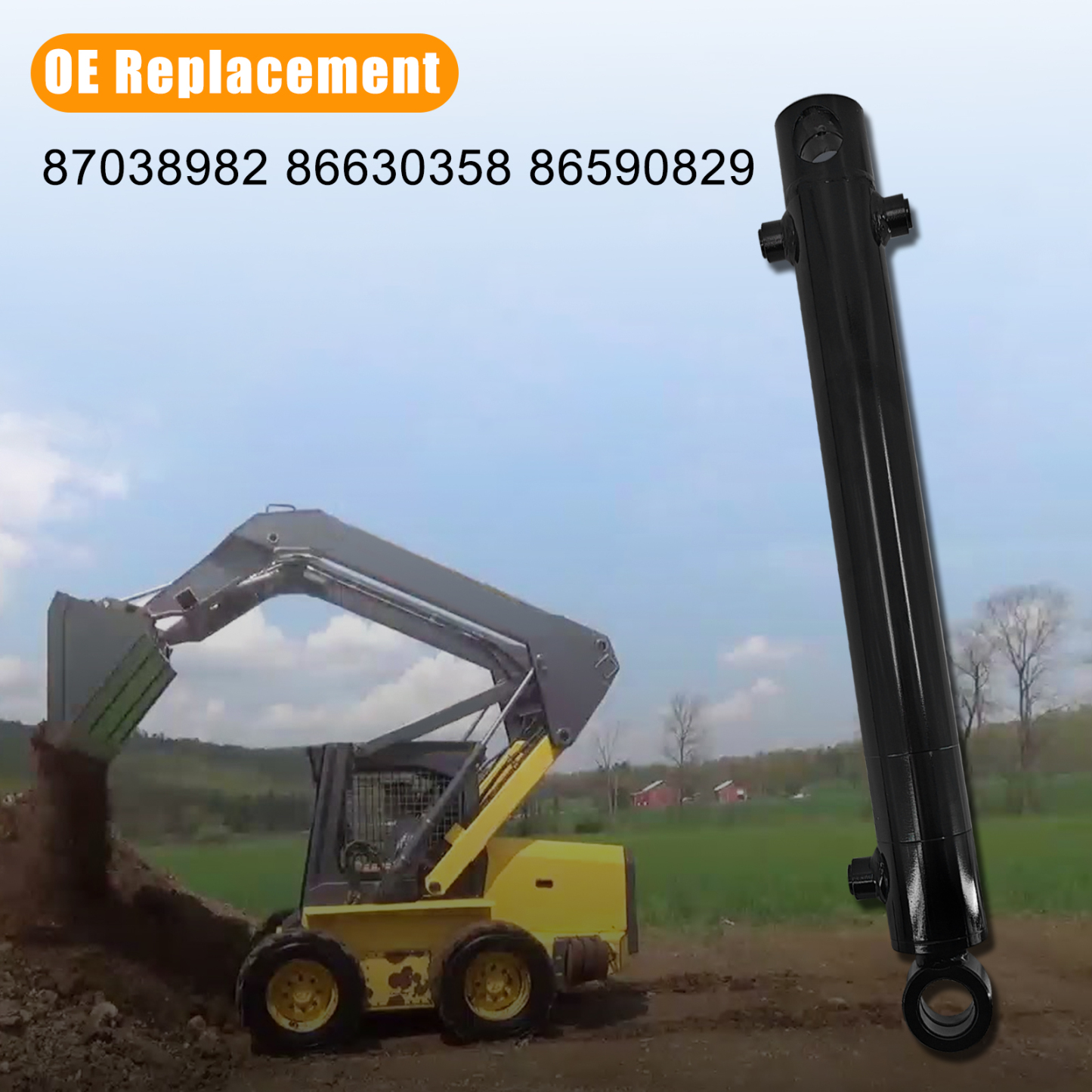 87038982 Bucket Tilt Hydraulic Cylinder Fits for New Holland L865 LS180 LX865 LX885 L180 L185