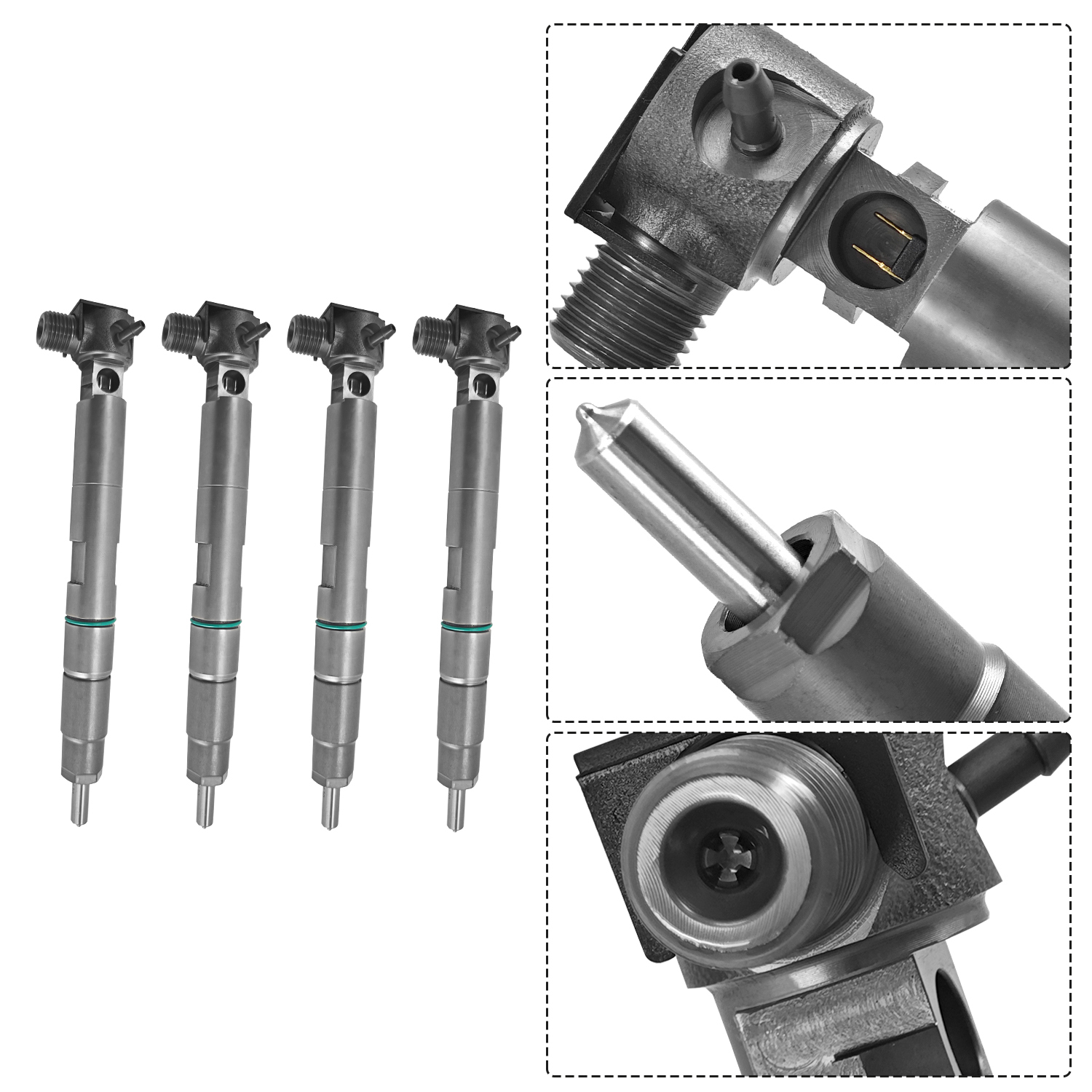 4Pcs Engine Fuel Injectors Compatible with Bobcat Doosan 3.4L D34 Engines 