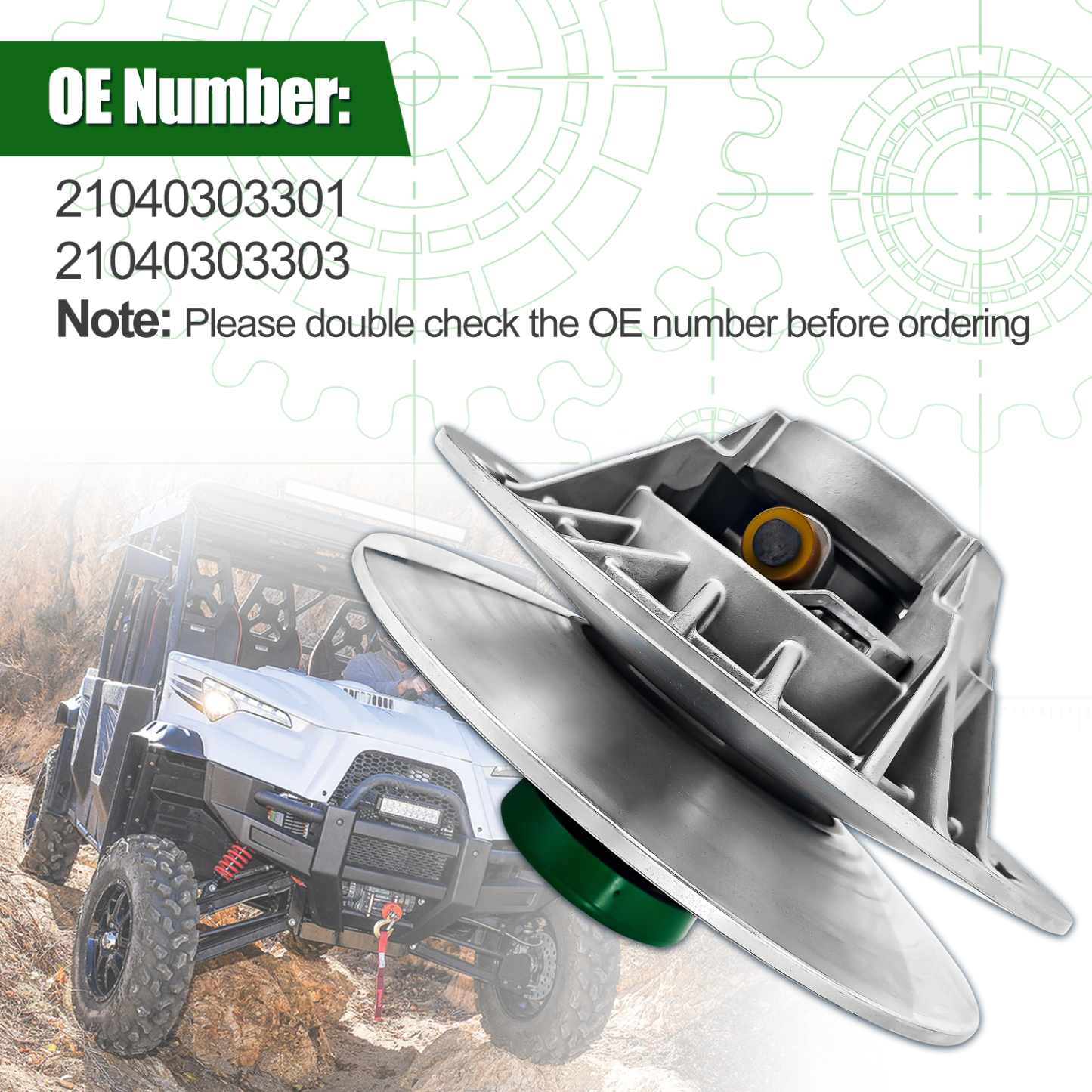 21040303301 Secondary CVT Driven Clutch for 2014-2021 ODES UTV 800 ATV800 Dominator Raider Assailant X2 X4 D2