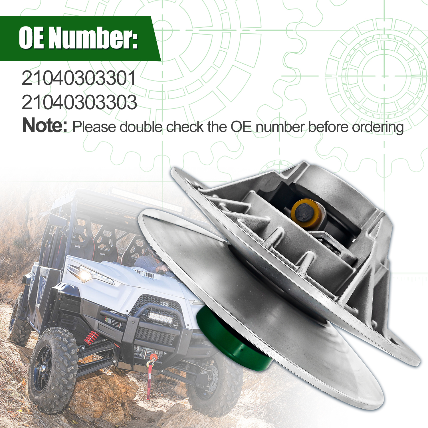 21040303301 Secondary CVT Driven Clutch for 2014-2021 ODES UTV 800 ATV800 Dominator Raider Assailant X2 X4 D2