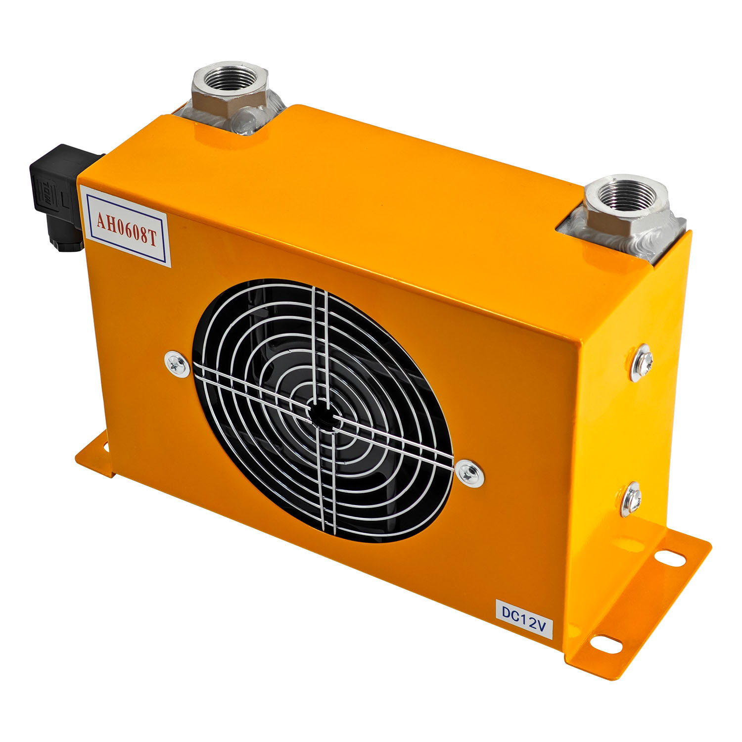 AH0608T-CA 12VDC Hydraulic Oil Cooler 60L/min 48W Hydraulic Air Cooler Air Cooled Oil Radiator Heat Dissipation Low Noise and Power Usage
