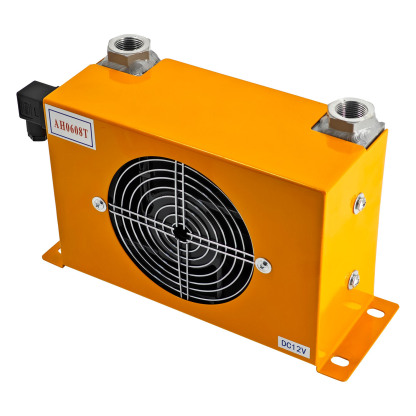 AH0608T-CA 12VDC Hydraulic Oil Cooler 60L/min 48W Hydraulic Air Cooler Air Cooled Oil Radiator Heat Dissipation Low Noise and Power Usage