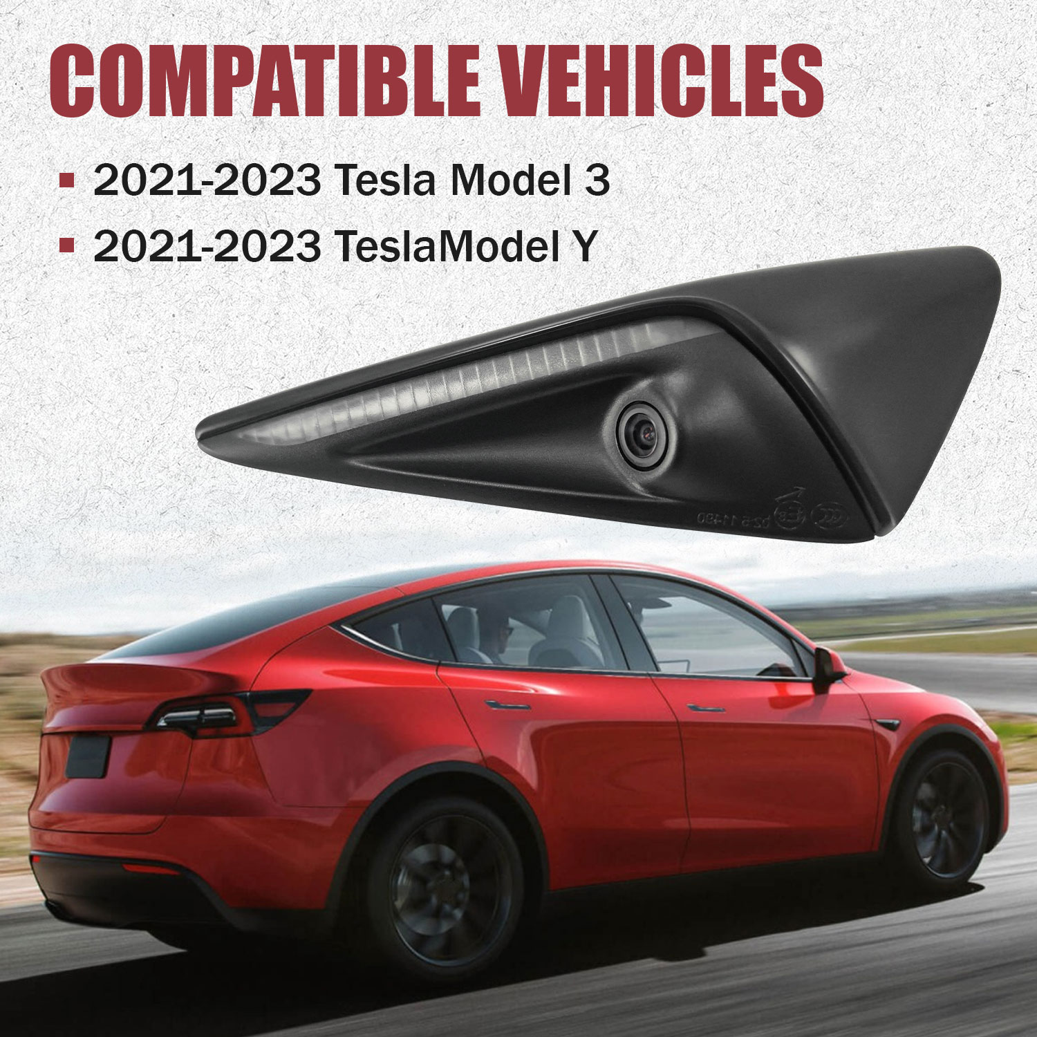 Right Side Repeater Fender Camera Compatible with Tesla Model 3 and Model Y 2021‑2023 