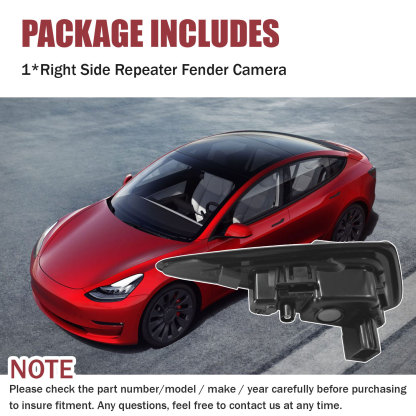 Right Side Repeater Fender Camera Compatible with Tesla Model 3 and Model Y 2021‑2023 