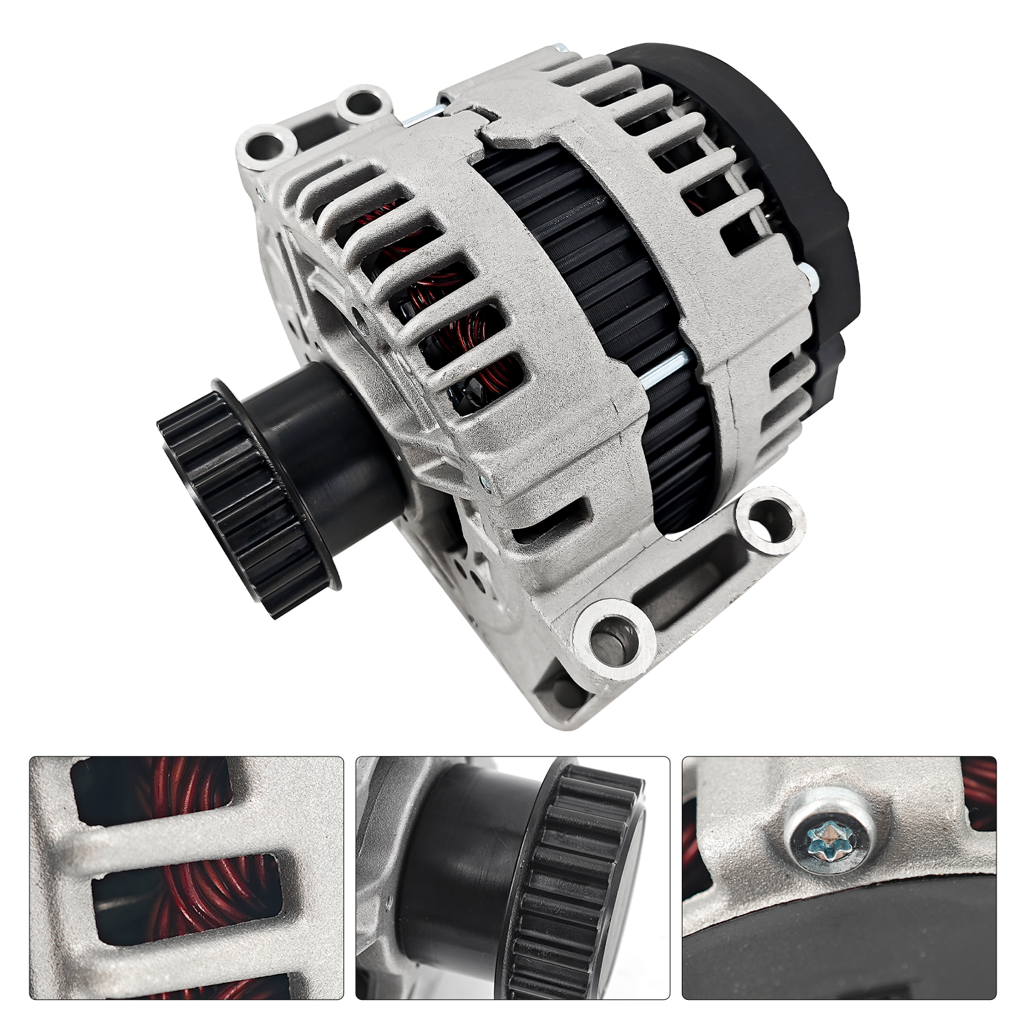 12V 150A Alternator w/Decoupler for Volvo XC60 2010-2014 XC70 2008-2015, XC90 2007-2014, S60 2012, S80 2007-2015, V70 2008-2010; for Land Rover LR2 2008-2012