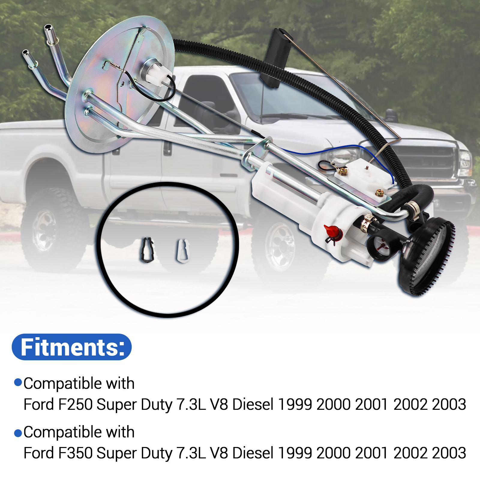 Fuel Pump Fit for Ford F-250 F-350 Super Duty V8 7.3L Diesel 1999-2003, Fit 137.0" or 158.0" or 172.0" Wheelbase
