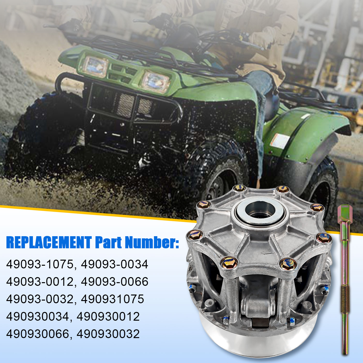 49093-1075 Primary Drive Clutch & Puller Tool Fits for 2003-2013 Kawasaki Prairie 360 