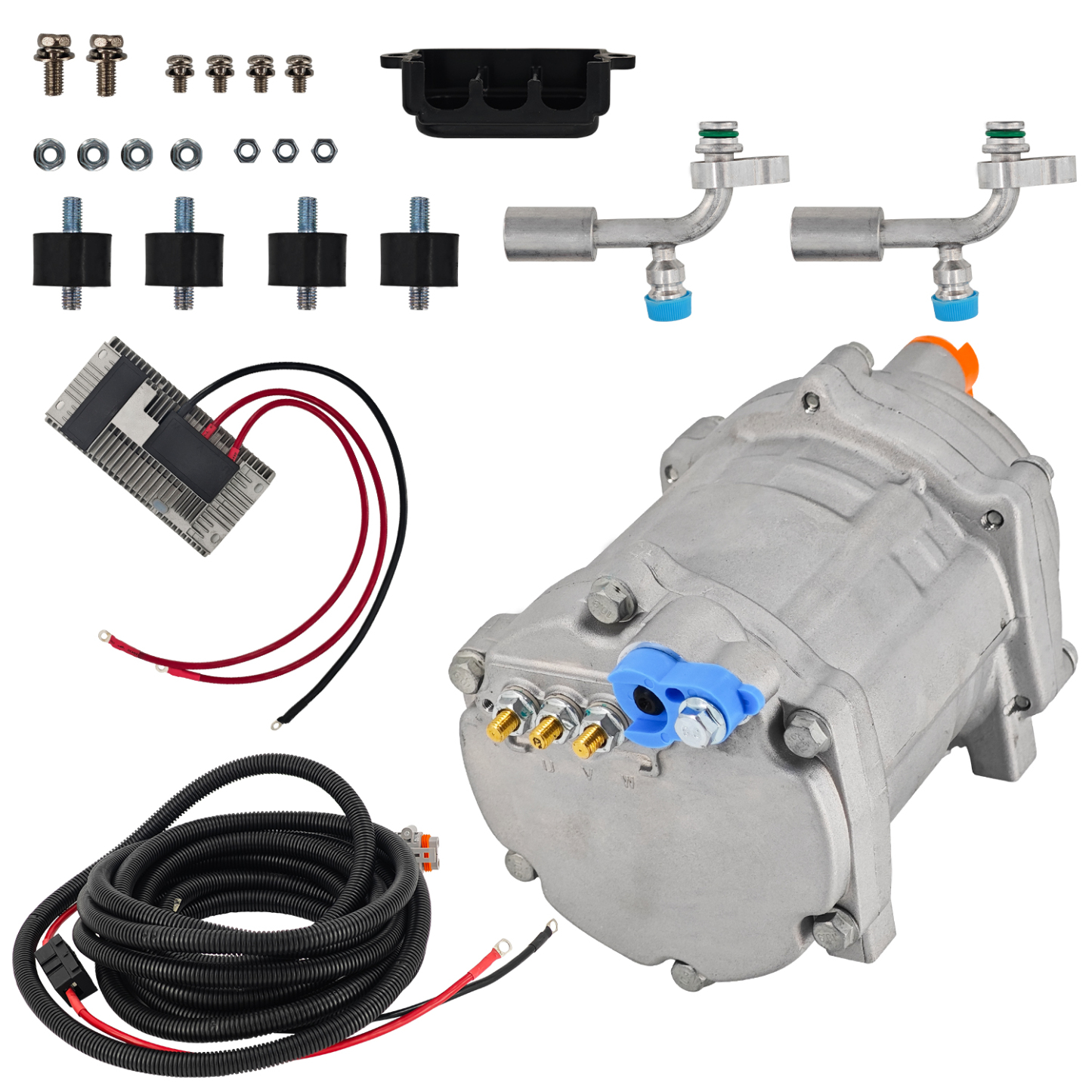 24V DC Automotive Electric AC Compressor Kit for RVs, Campers, Trucks & Buses