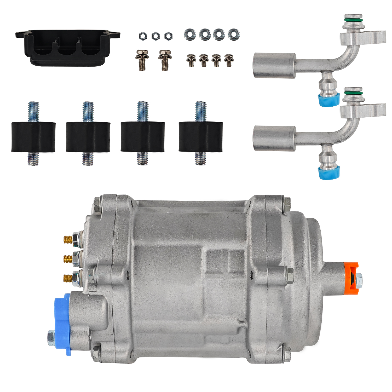 24V DC Automotive Electric AC Compressor Kit for RVs, Campers, Trucks & Buses