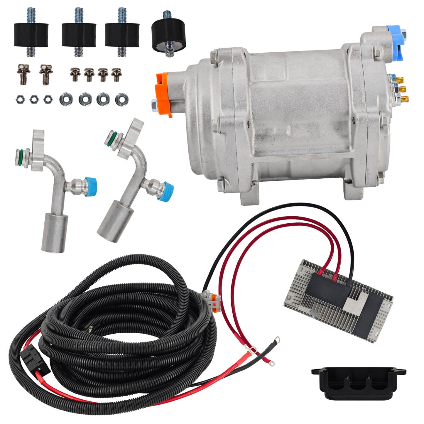24V DC Automotive Electric AC Compressor Kit for RVs, Campers, Trucks & Buses