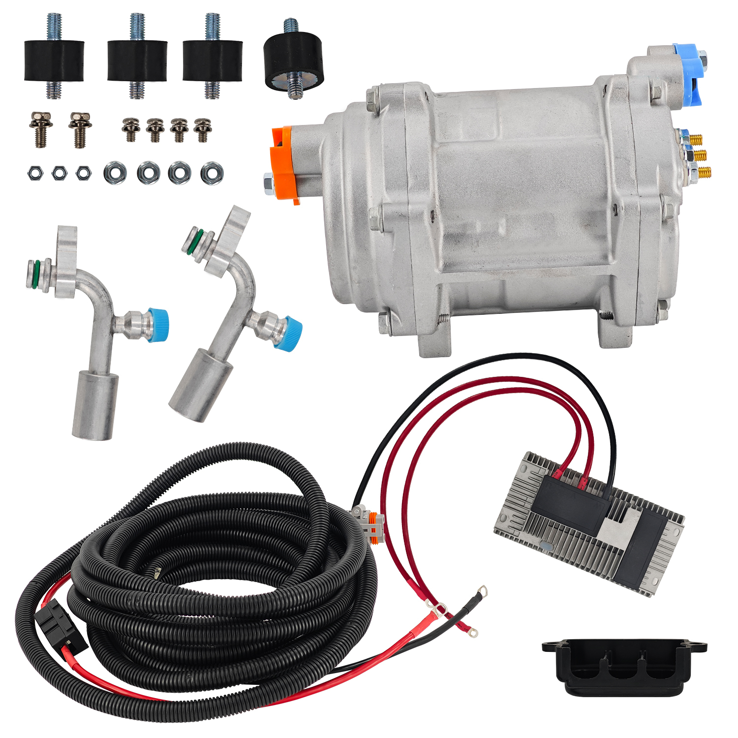 24V DC Automotive Electric AC Compressor Kit for RVs, Campers, Trucks & Buses