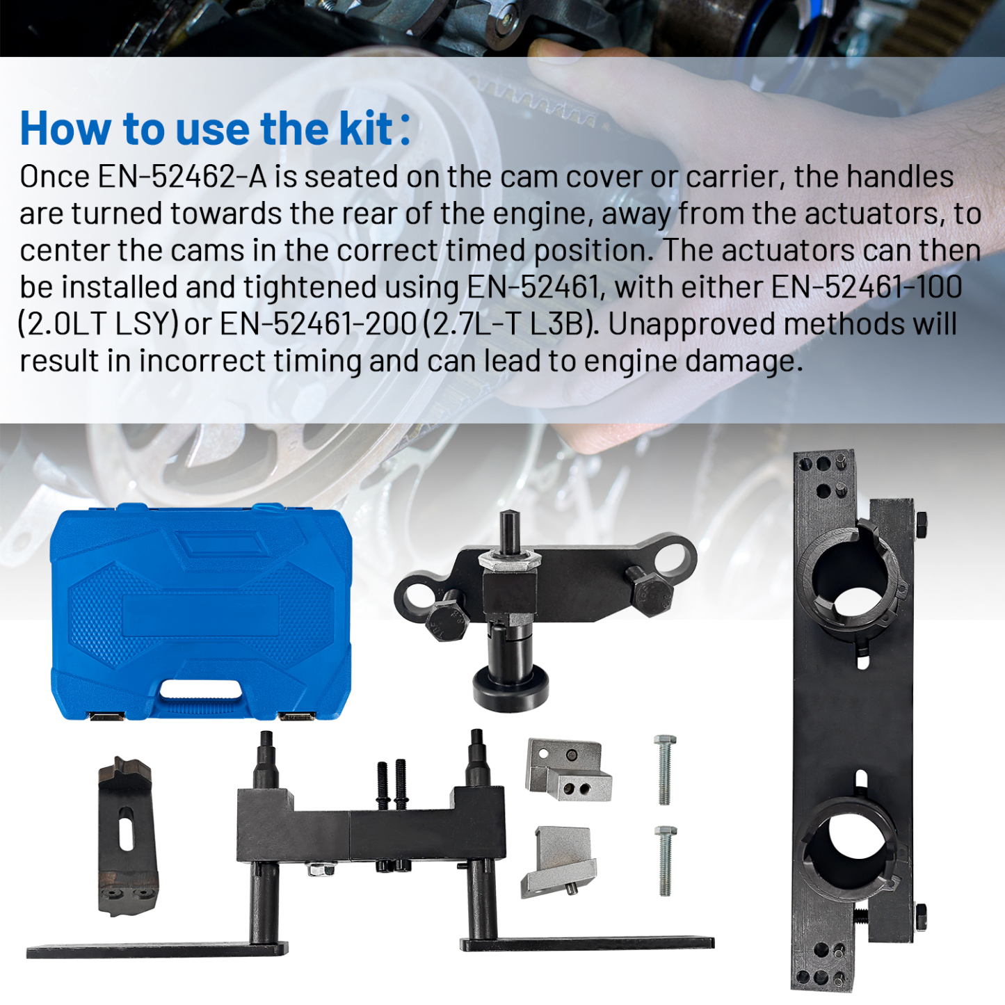 Engine Camshaft Timing Tool Kit Compatible with Buick Envision Cadillac XT4 2.0LT LSY and Chevy Silverado 2.7L L3B 2.0L LSY Engine