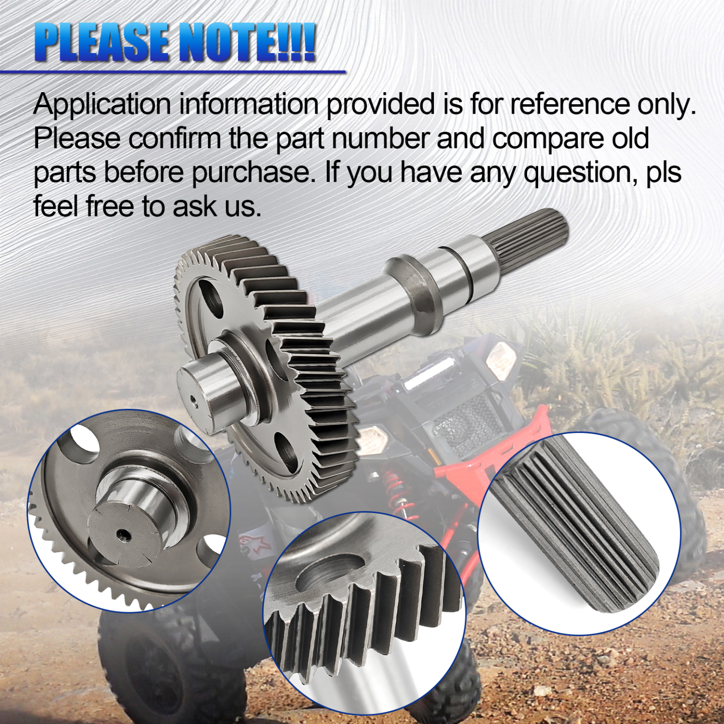 3235194 Input Shaft Compatible with 2015-2021 Polaris Scrambler Sportsman Touring 550 850 1000 SP XP X2