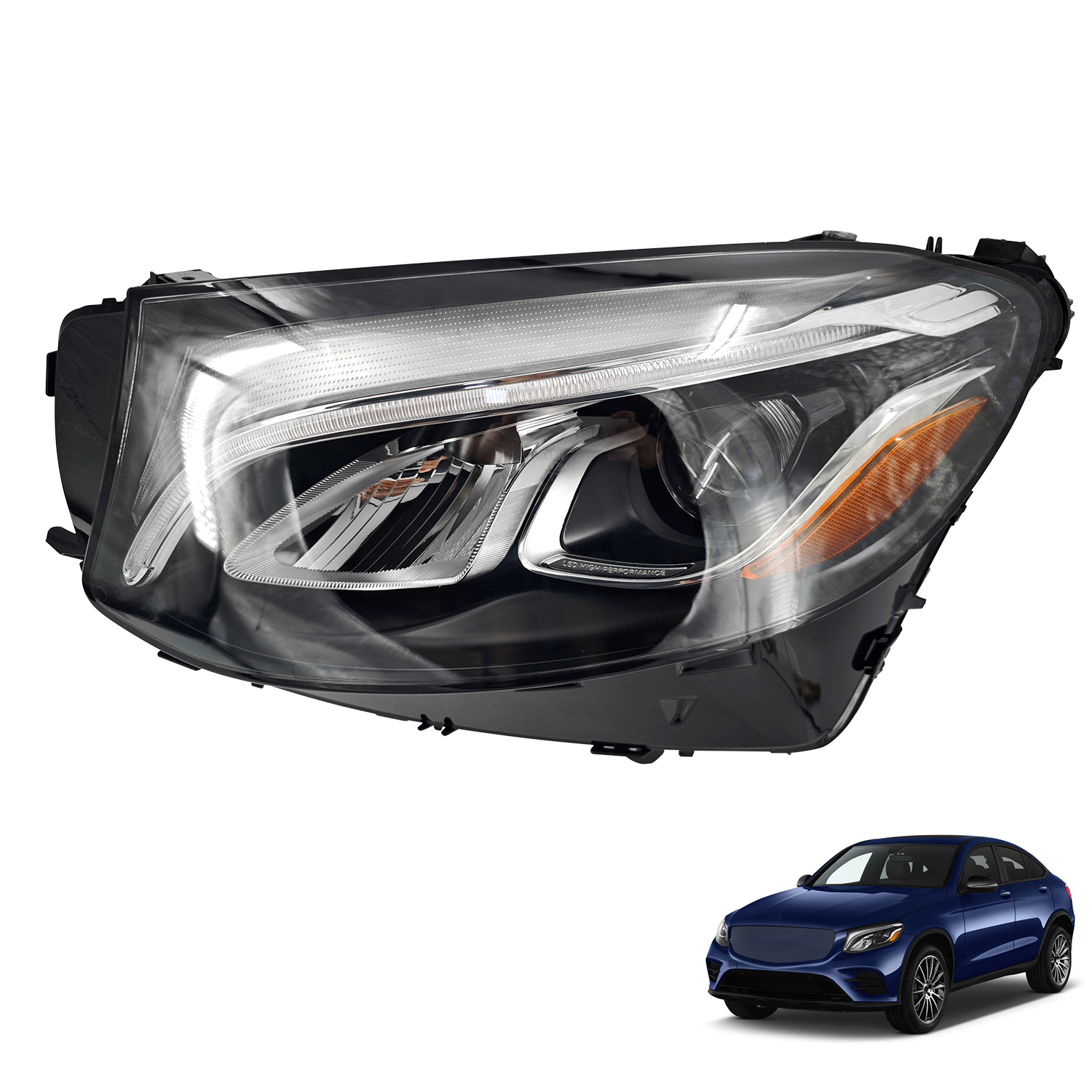 Left Driver Side Headlight for  2016-2019 Mercedes-Benz GLC-class W253 GLC300 GLC350e GLC43 AMG GLC63 AMG