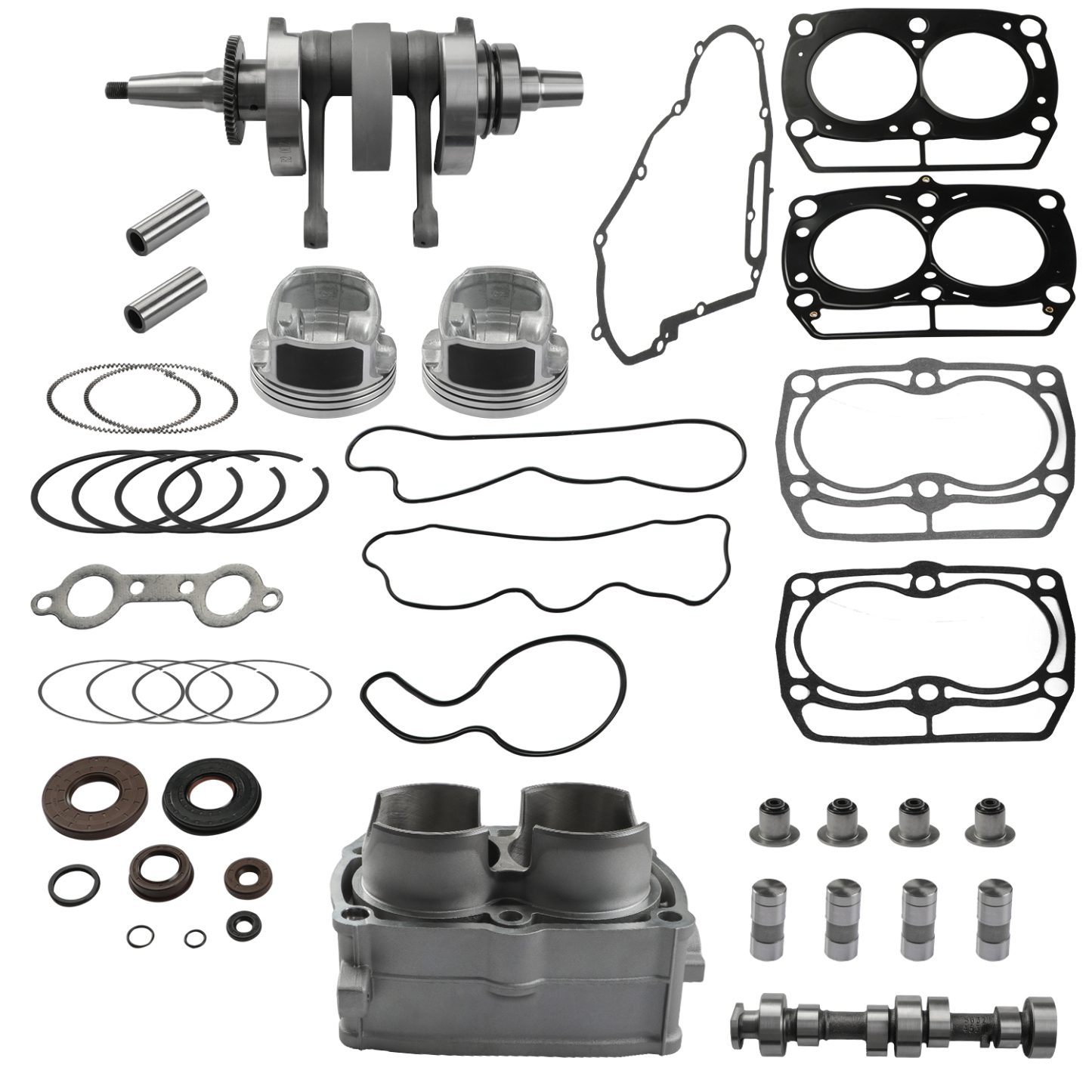 Engine Rebuild Kit Crankshaft Camshaft Cylinder Engine Kit for Polaris 800 RZR 2008-2014; for Ranger 800 2011-2017; for Sportsman 800 2008-2009