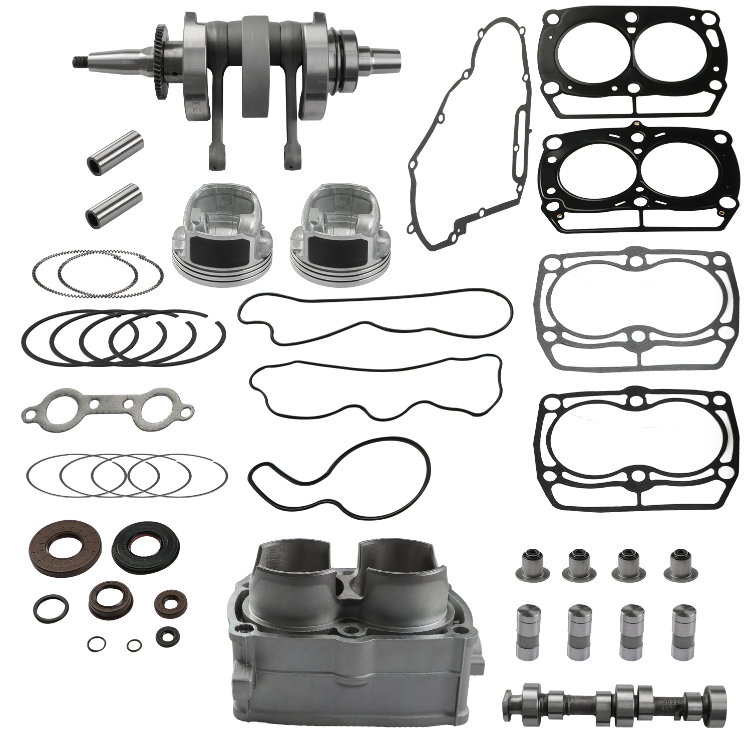 Engine Rebuild Kit Crankshaft Camshaft Cylinder Engine Kit for Polaris 800 RZR 2008-2014; for Ranger 800 2011-2017; for Sportsman 800 2008-2009