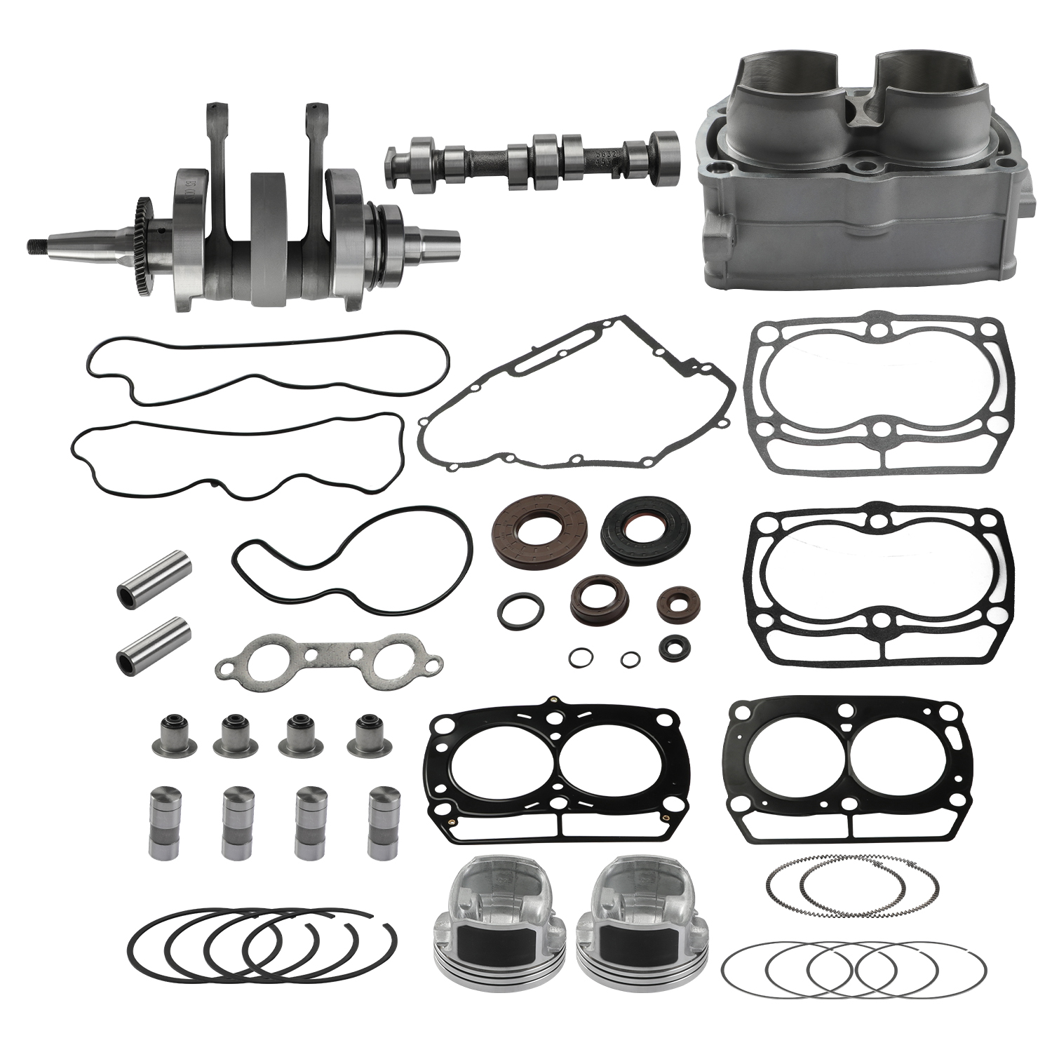 Engine Rebuild Kit Crankshaft Camshaft Cylinder Engine Kit for Polaris 800 RZR 2008-2014; for Ranger 800 2011-2017; for Sportsman 800 2008-2009