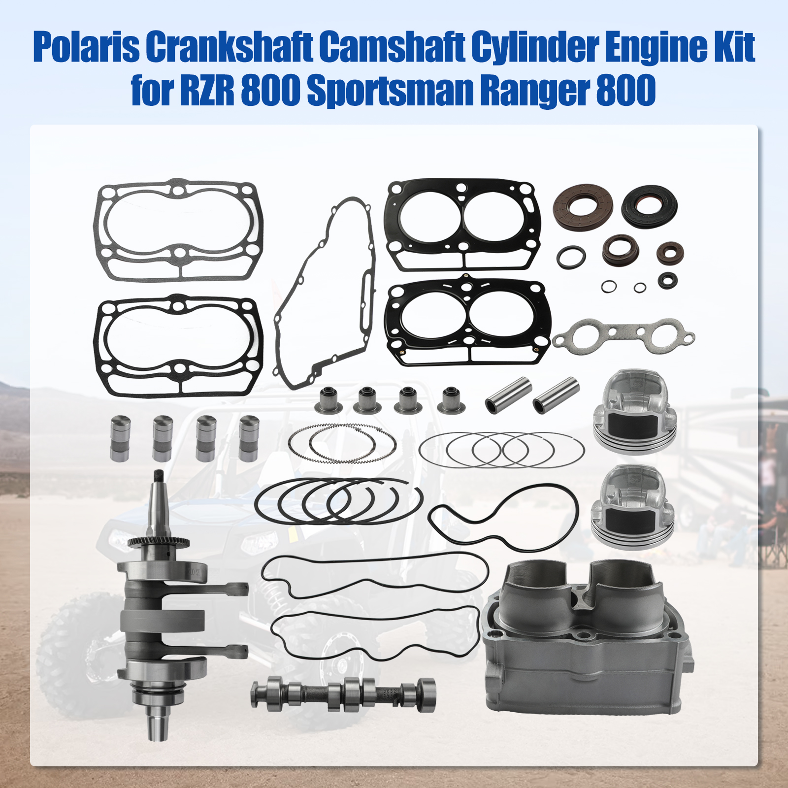 Engine Rebuild Kit Crankshaft Camshaft Cylinder Engine Kit for Polaris 800 RZR 2008-2014; for Ranger 800 2011-2017; for Sportsman 800 2008-2009
