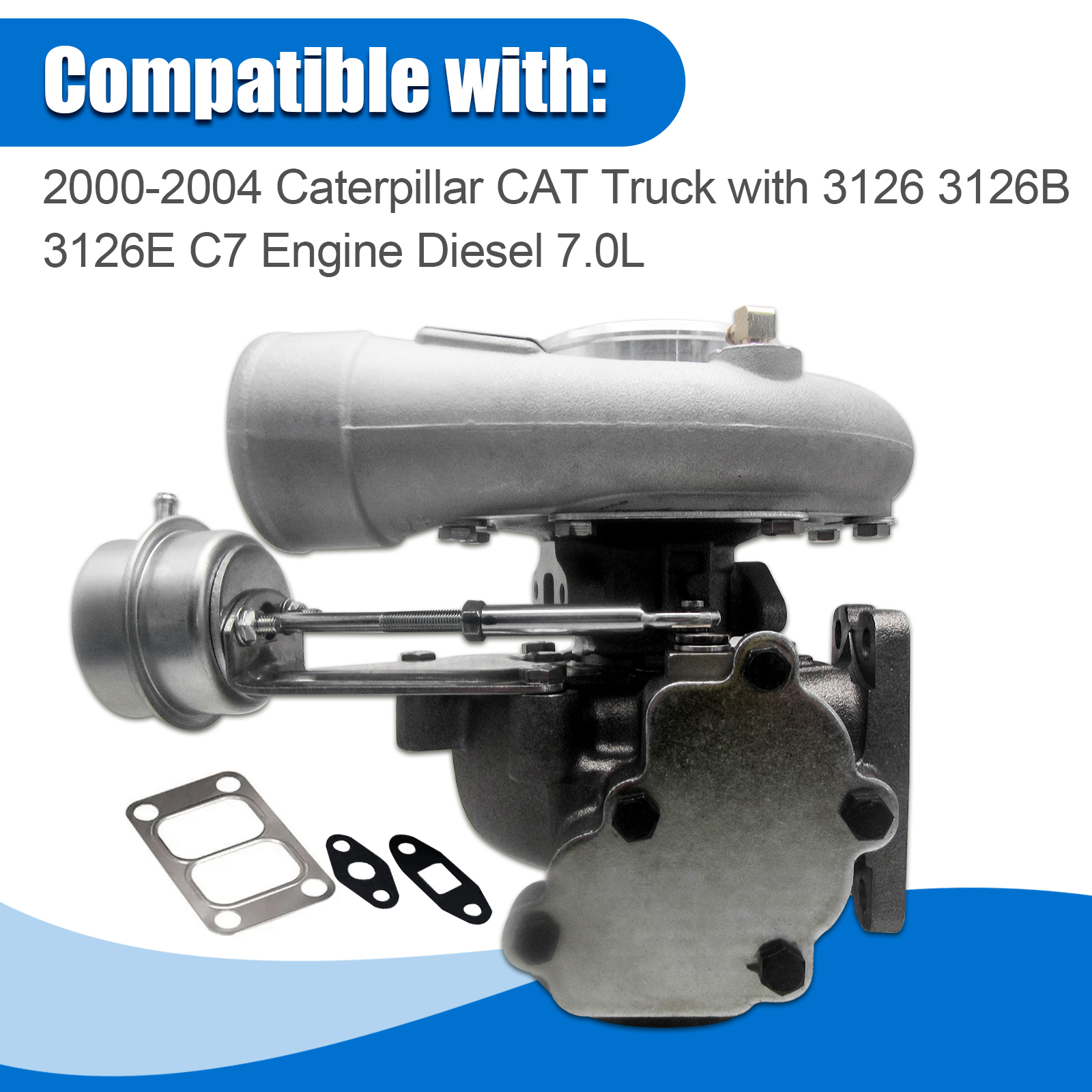 Turbocharger Turbo Kit Compatible with 2000-2004 Caterpillar Truck with 3126 3126B 3126E C7 Engine