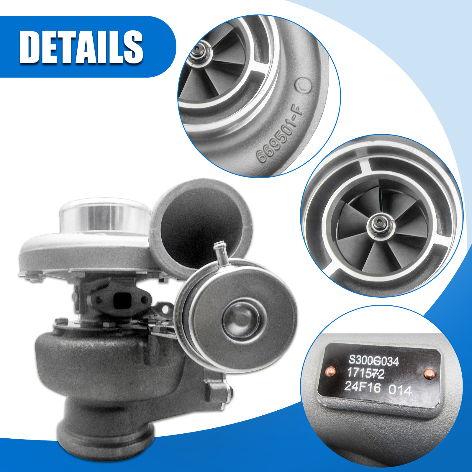 Turbocharger Turbo Kit Compatible with 2000-2004 Caterpillar Truck with 3126 3126B 3126E C7 Engine