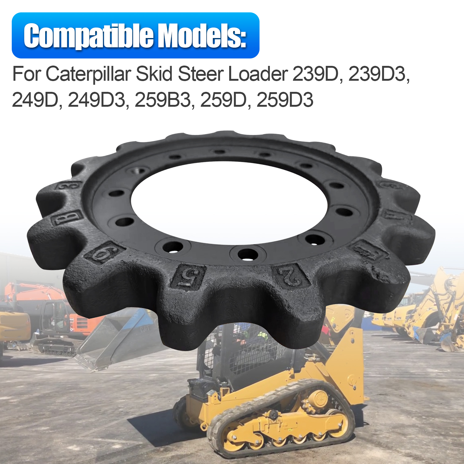 304-1870 Drive Sprocket 15 Tooth 12 Bolt Hole Compatible with CAT 259D Compact Track Loader