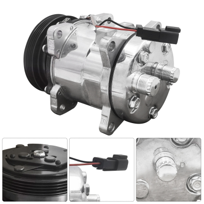 4-Grooves A/C Compressor Fits for Bobcat S595 S550 S570 S590 S630 S650 T550 T595 T630 T650 T590 E32 E45 E50