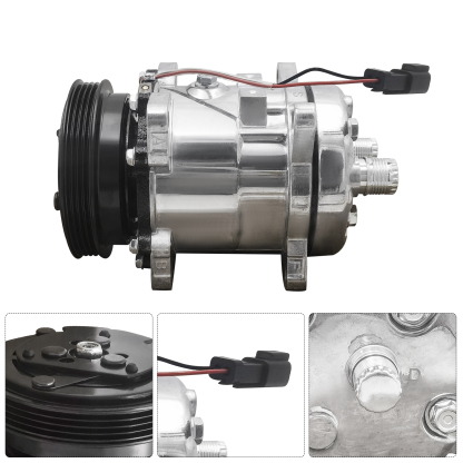 4-Grooves A/C Compressor Fits for Bobcat S595 S550 S570 S590 S630 S650 T550 T595 T630 T650 T590 E32 E45 E50