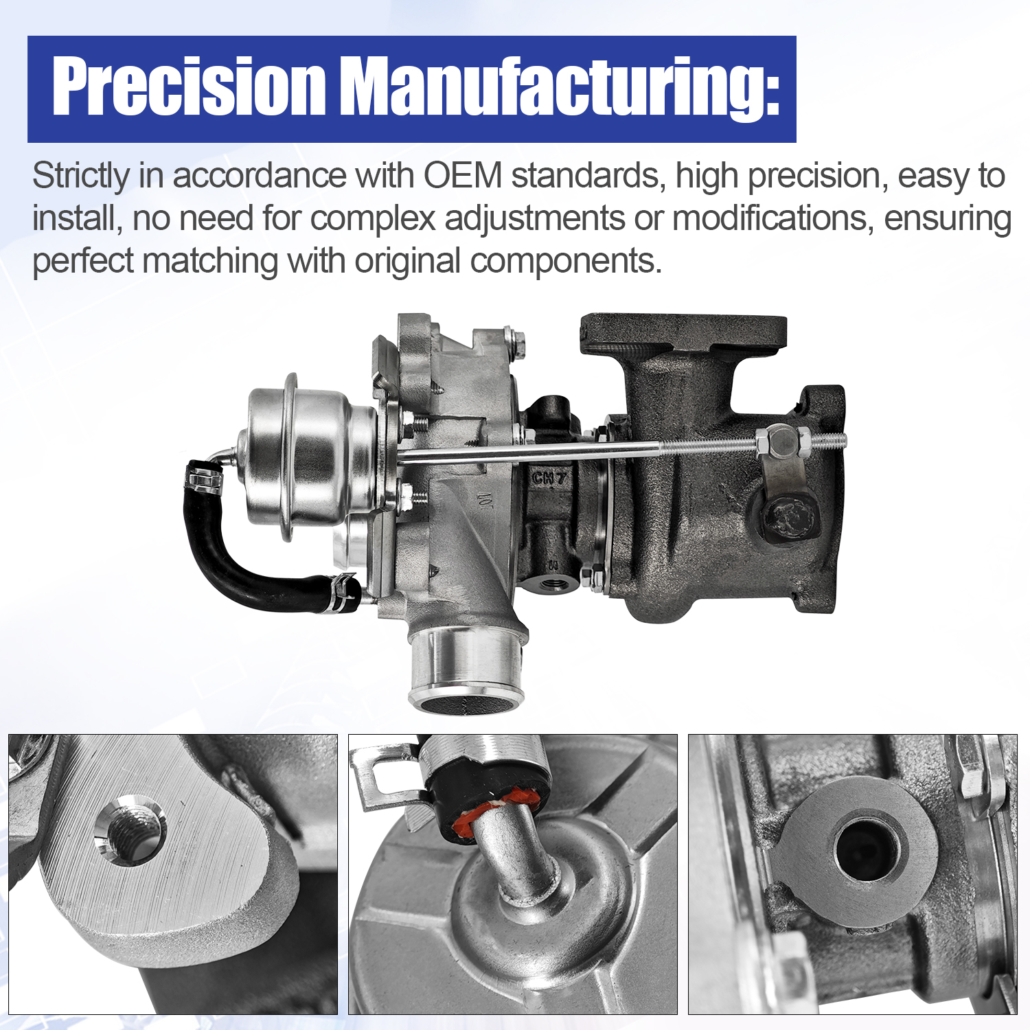 Turbo K03 Turbocharger Compatible with Doosan Engine D34 Bobcat Loader A770 S740 S750 S770 S850 T740 T750 T770 T870