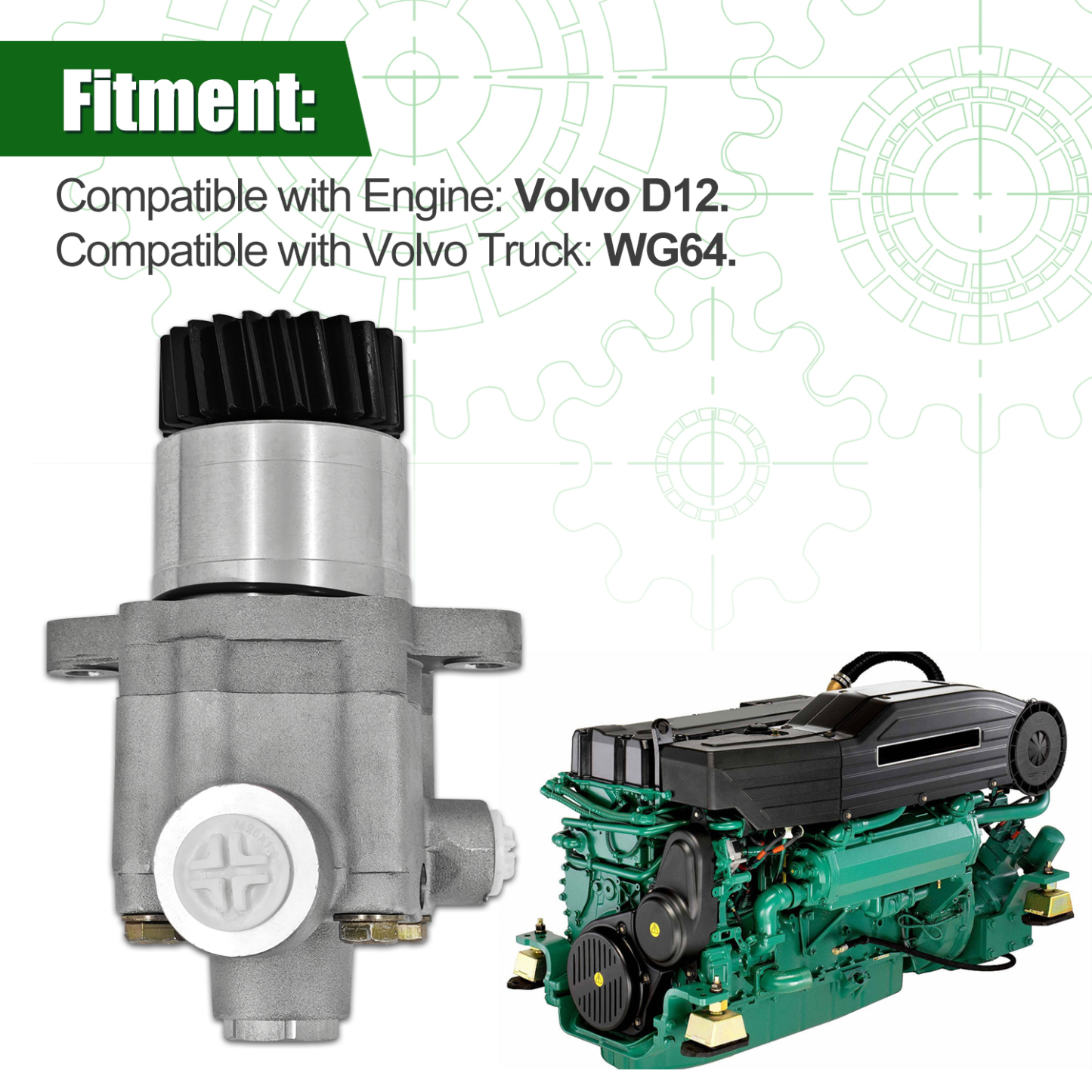 20532472 20357309 Power Steering Pump Fits for Volvo D12 Engine WG64 Truck