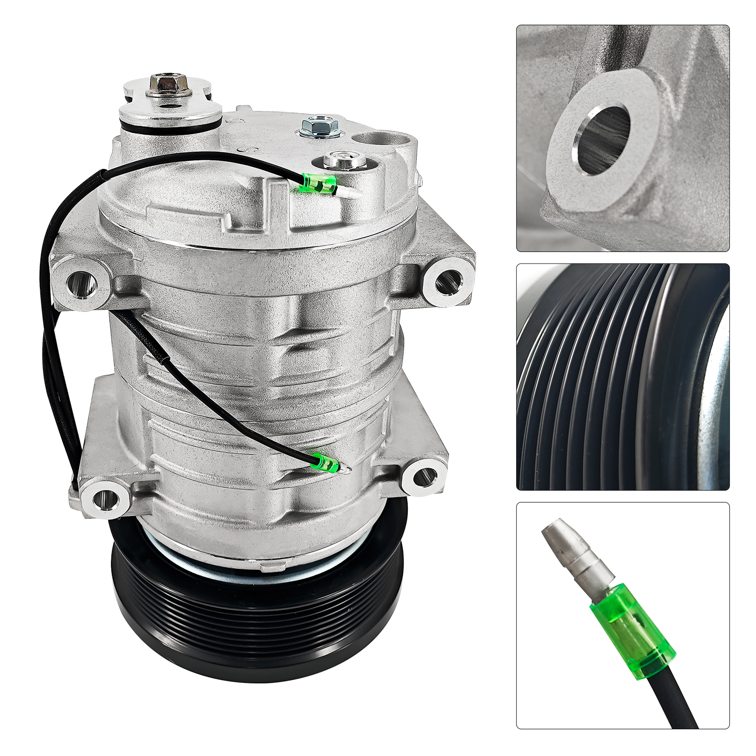 AC Compressor Compatible with Valeo TM21 Seltec 8 Grooves 12 Volts Replace T915146C