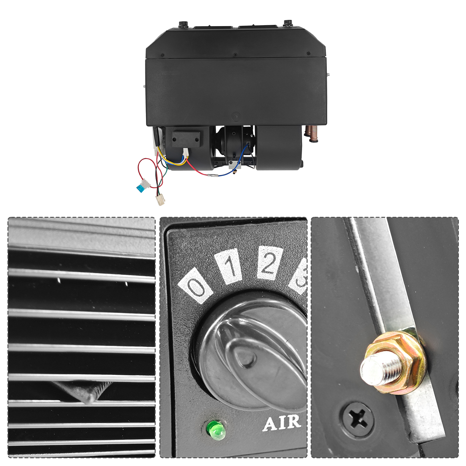 12V A/C Compressor Condenser SD508, Condenser Fan, Evaporator Unit (18.000BTU) Receiver Drier, Hoses and Fittings for cars, Trucks, RVs, Universal Under Dash Air Conditioner Cooling Heating