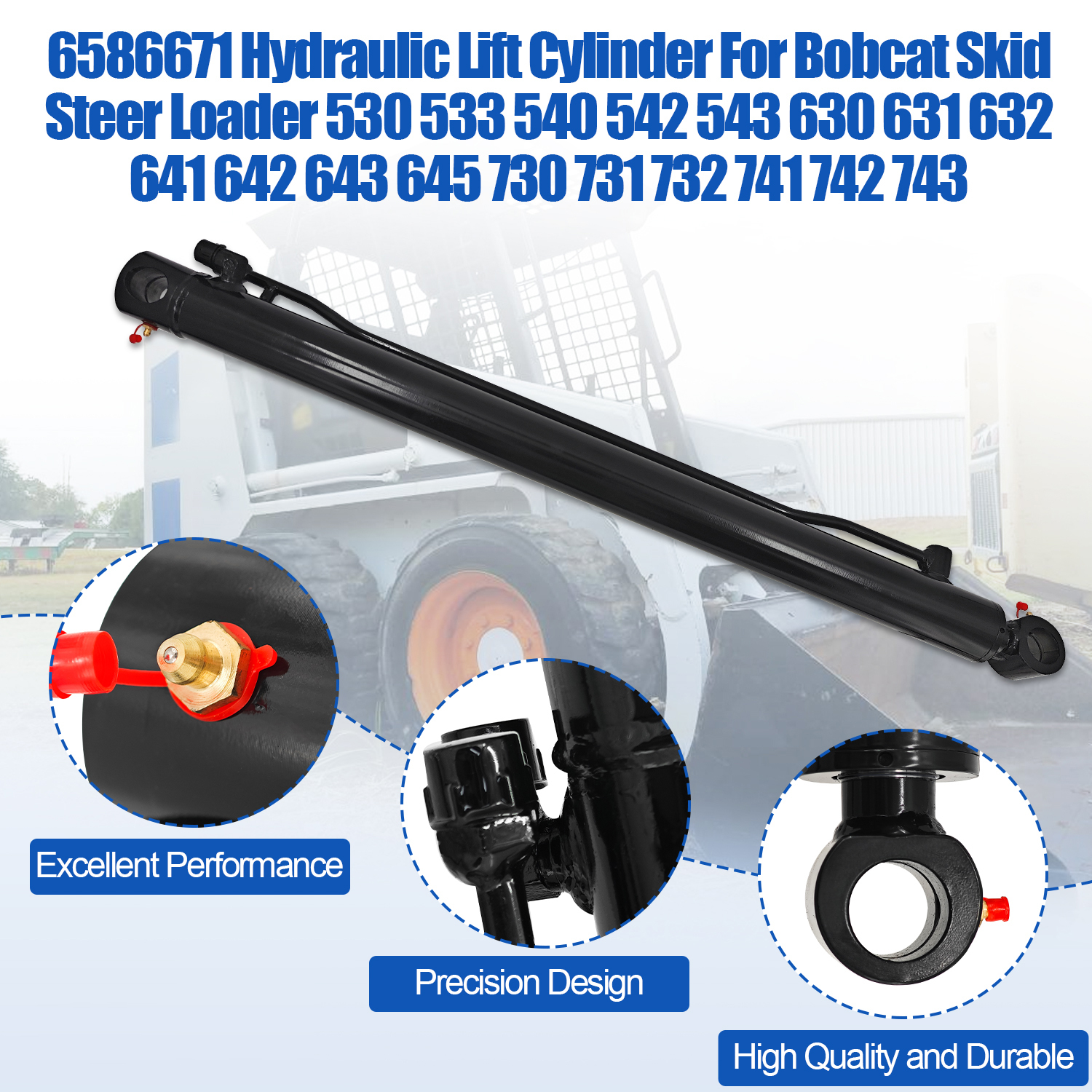 6592962 Hydraulic Lift Cylinder Fits for Bobcat Skid Steer Loader 530 533 540 542 543 630 631 632 641 642 643 645