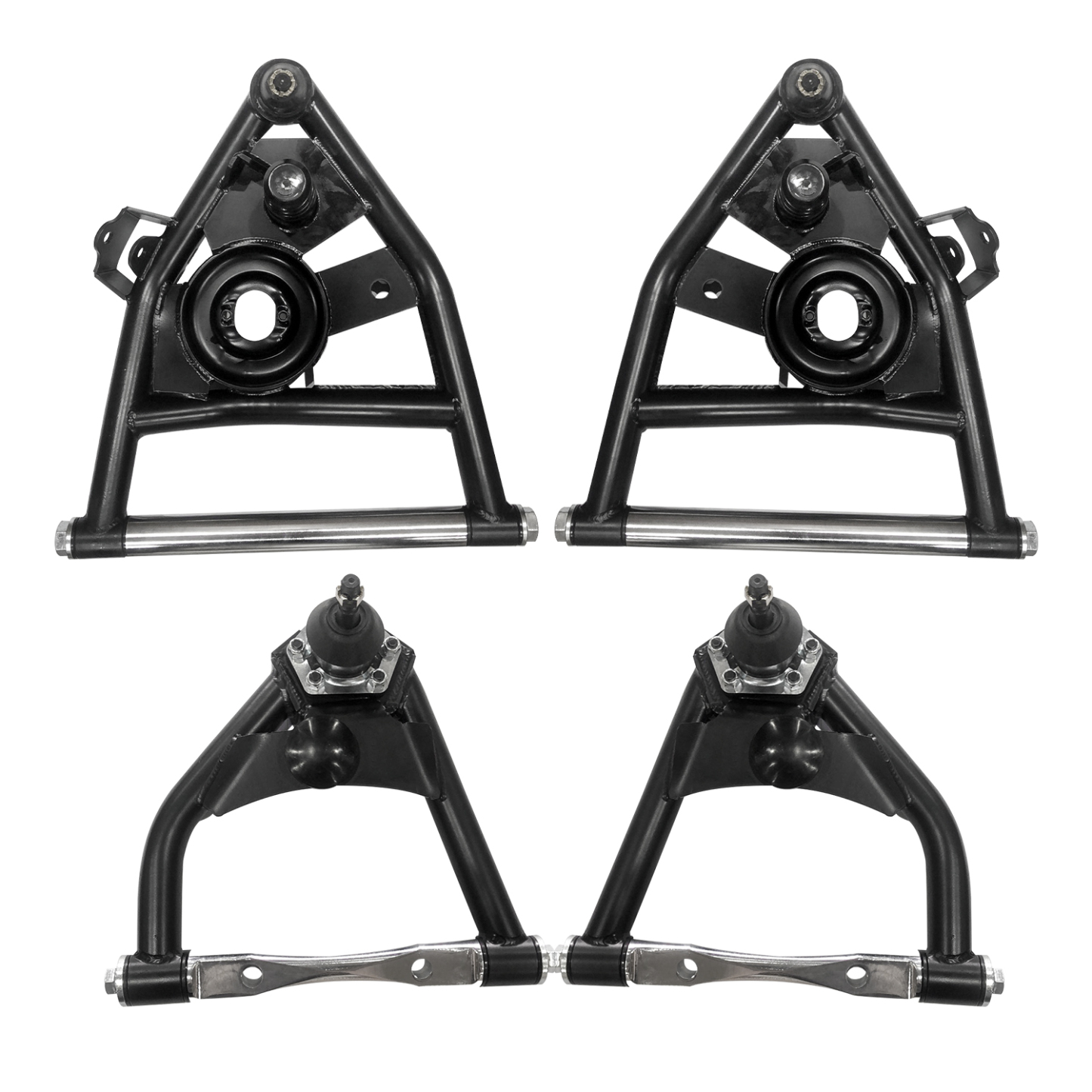 4PCS Front Tubular Upper & Lower Control Arms for Chevy C10 (Suburban) 1973-1987 for GMC C10 (Suburban) 4.1L~7.4L 1973-1987