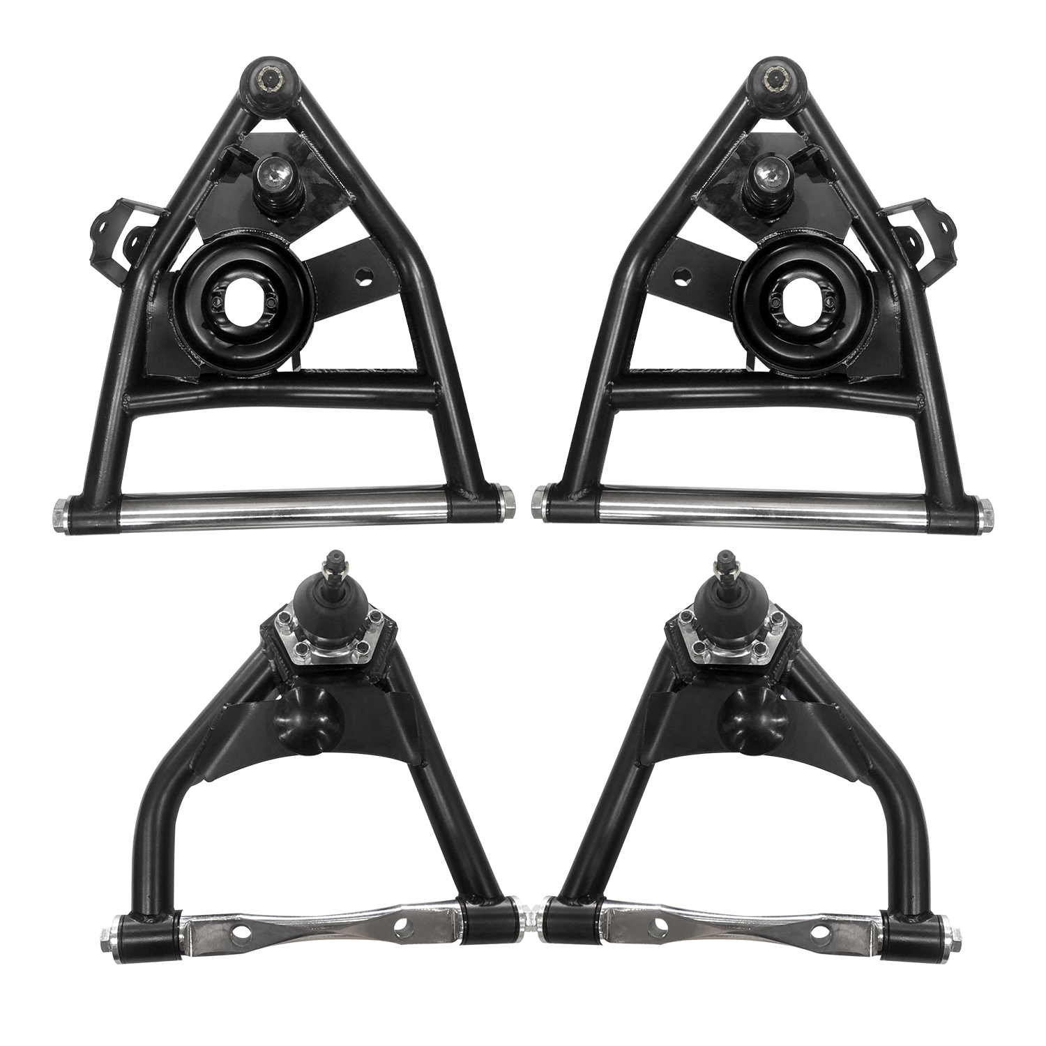 4PCS Front Tubular Upper & Lower Control Arms for Chevy C10 (Suburban) 1973-1987 for GMC C10 (Suburban) 4.1L~7.4L 1973-1987