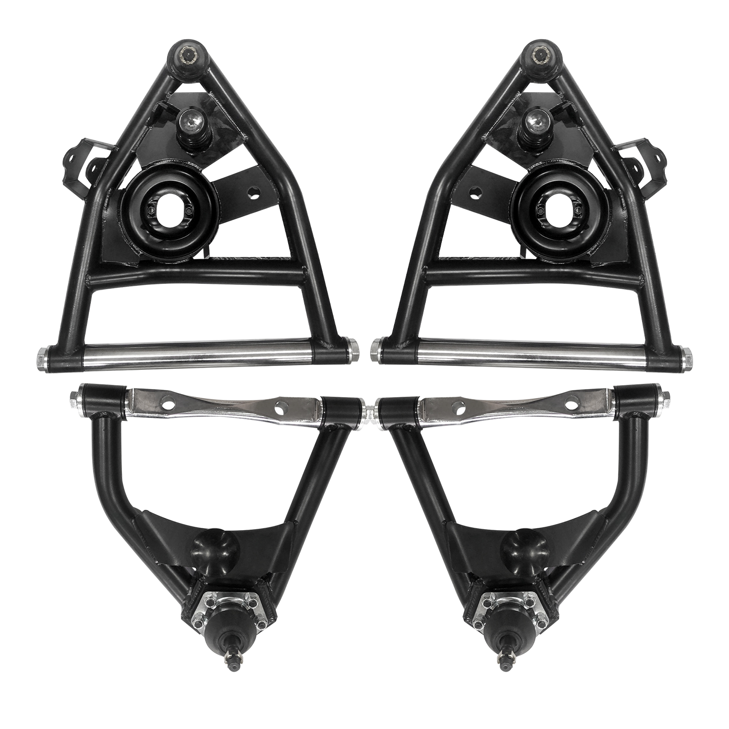 4PCS Front Tubular Upper & Lower Control Arms for Chevy C10 (Suburban) 1973-1987 for GMC C10 (Suburban) 4.1L~7.4L 1973-1987