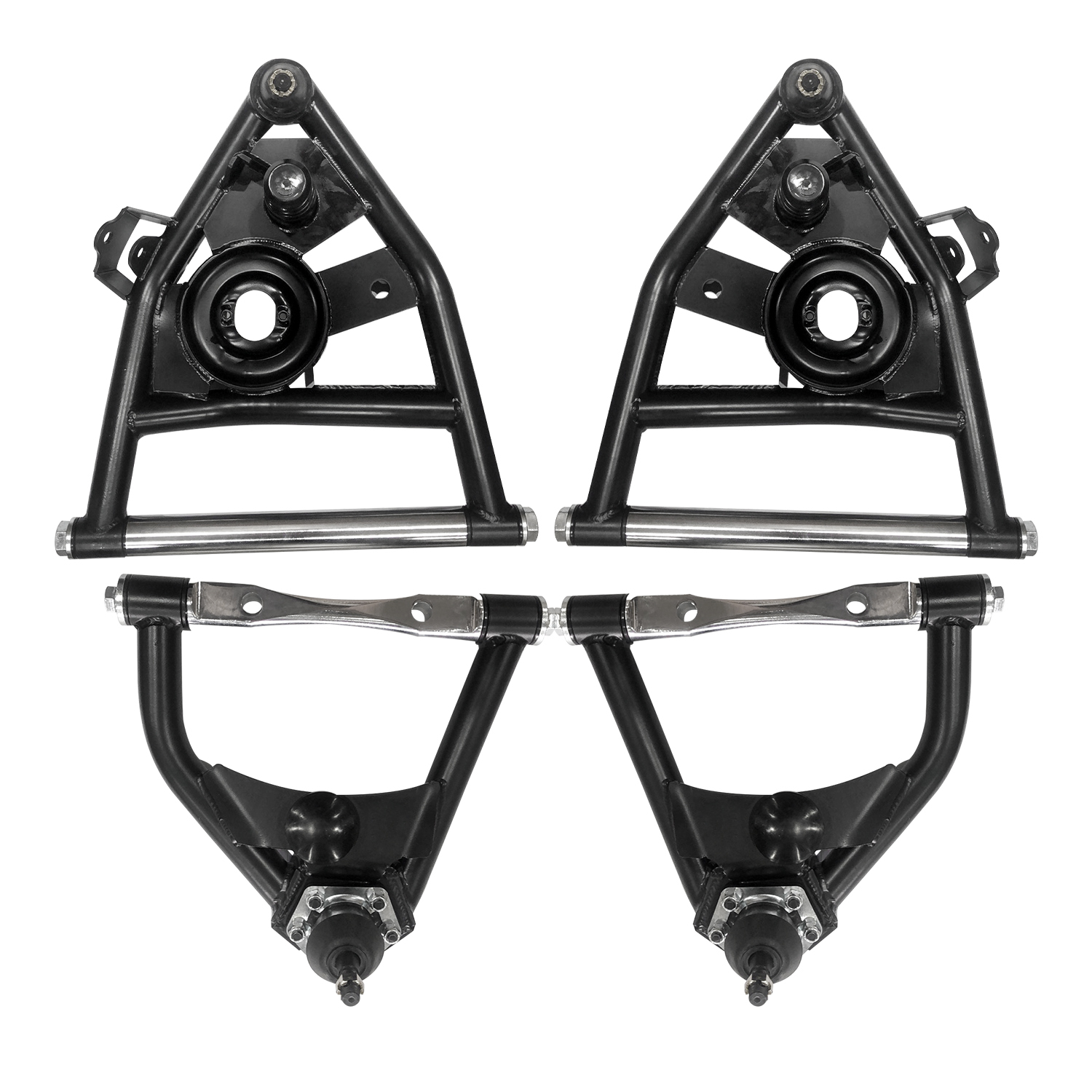 4PCS Front Tubular Upper & Lower Control Arms for Chevy C10 (Suburban) 1973-1987 for GMC C10 (Suburban) 4.1L~7.4L 1973-1987